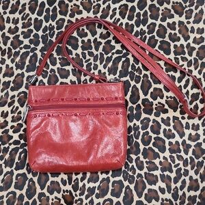 Brighton Leather Red Crossbody Bag